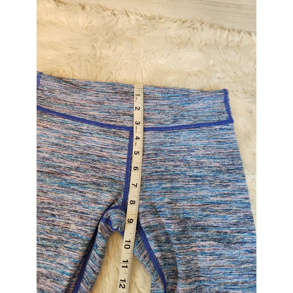 Ivivva by Luluemon Girls Blue Purple Solid Elastic Waist Ankle Leggings Size 14 - Picture 6 of 7